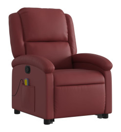 Fauteuil inclinable de massage Rouge bordeaux Similicuir