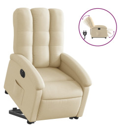 Fauteuil inclinable électrique crème tissu