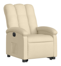 Fauteuil inclinable électrique crème tissu