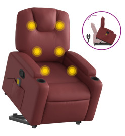 Fauteuil inclinable de massage Rouge bordeaux Similicuir