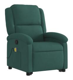 Fauteuil de massage inclinable Vert foncé Velours