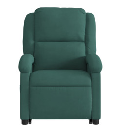 Fauteuil de massage inclinable Vert foncé Velours