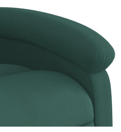 Fauteuil de massage inclinable Vert foncé Velours