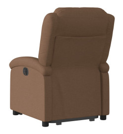 Fauteuil inclinable électrique marron tissu