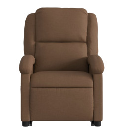 Fauteuil inclinable électrique marron tissu