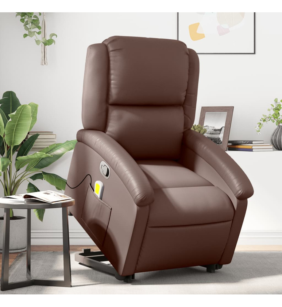 Fauteuil inclinable de massage Marron Similicuir