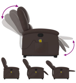 Fauteuil inclinable de massage Marron Similicuir