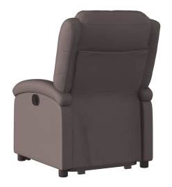 Fauteuil inclinable marron foncé cuir véritable