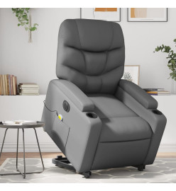 Fauteuil inclinable de massage électrique gris similicuir