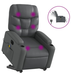 Fauteuil inclinable de massage électrique gris similicuir