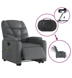 Fauteuil inclinable de massage électrique gris similicuir