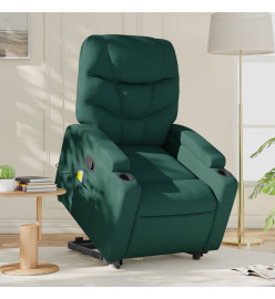 Fauteuil inclinable de massage Vert foncé Tissu