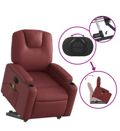 Fauteuil inclinable de massage électrique rouge bordeaux