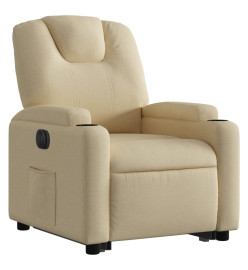 Fauteuil inclinable électrique crème tissu