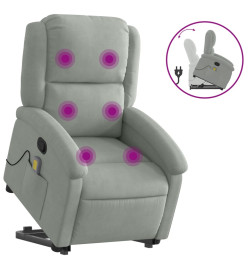 Fauteuil de massage inclinable Gris clair Velours