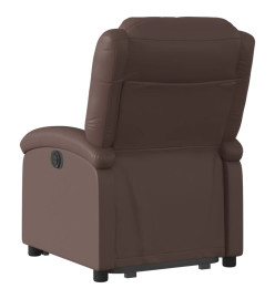 Fauteuil inclinable électrique marron similicuir