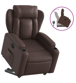 Fauteuil inclinable marron similicuir