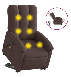 Fauteuil inclinable de massage électrique Marron foncé Tissu