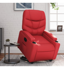 Fauteuil inclinable électrique rouge similicuir