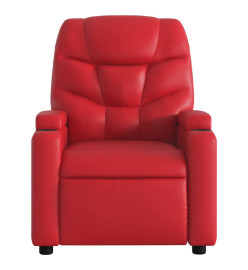 Fauteuil inclinable électrique rouge similicuir