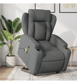 Fauteuil de massage inclinable Gris foncé Tissu