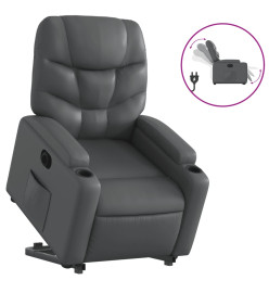 Fauteuil inclinable électrique gris similicuir