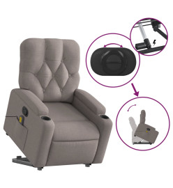 Fauteuil inclinable de massage Taupe Tissu