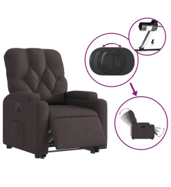 Fauteuil inclinable électrique marron foncé tissu