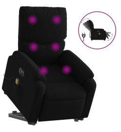 Fauteuil inclinable de massage électrique Noir Tissu