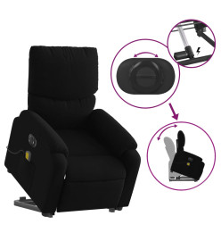 Fauteuil inclinable de massage électrique Noir Tissu