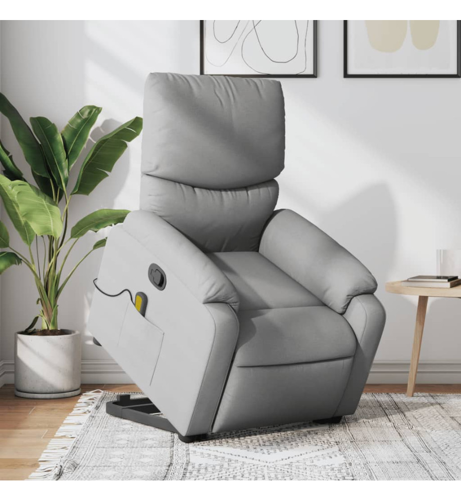 Fauteuil de massage inclinable Gris clair Tissu