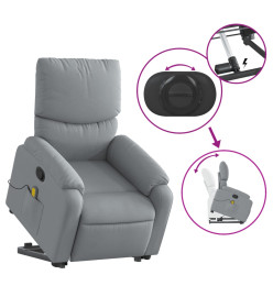 Fauteuil de massage inclinable Gris clair Tissu