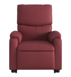 Fauteuil inclinable électrique rouge bordeaux similicuir