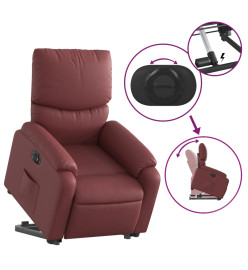 Fauteuil inclinable électrique rouge bordeaux similicuir