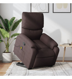 Fauteuil inclinable de massage Marron foncé Tissu