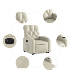 Fauteuil inclinable électrique crème similicuir