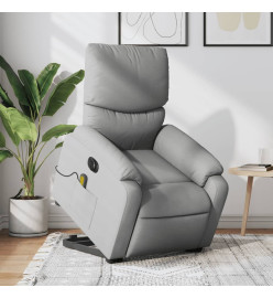 Fauteuil inclinable de massage électrique Gris clair Tissu