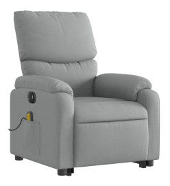 Fauteuil inclinable de massage électrique Gris clair Tissu