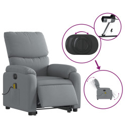 Fauteuil inclinable de massage électrique Gris clair Tissu