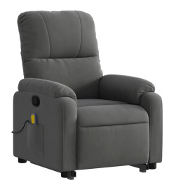 Fauteuil inclinable de massage gris foncé tissu microfibre