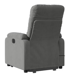 Fauteuil inclinable de massage gris foncé tissu microfibre