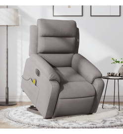 Fauteuil inclinable de massage électrique Taupe Tissu