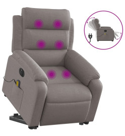 Fauteuil inclinable de massage électrique Taupe Tissu