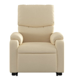 Fauteuil inclinable de massage électrique Crème Tissu