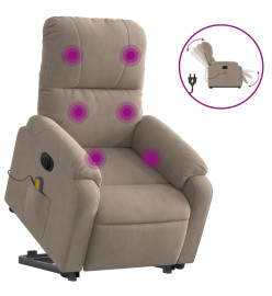 Fauteuil inclinable de massage électrique taupe