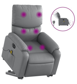 Fauteuil inclinable de massage électrique gris similicuir