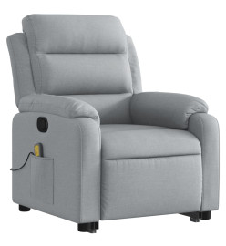 Fauteuil de massage inclinable Gris clair Tissu