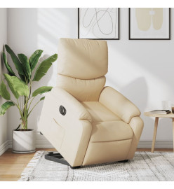 Fauteuil inclinable électrique crème tissu