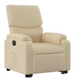 Fauteuil inclinable électrique crème tissu