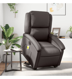 Fauteuil inclinable de massage électrique marron foncé